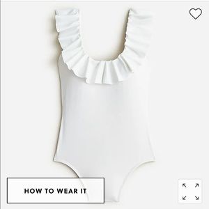 J.Crew White Ruffle Scoopneck Swim 6 NWT